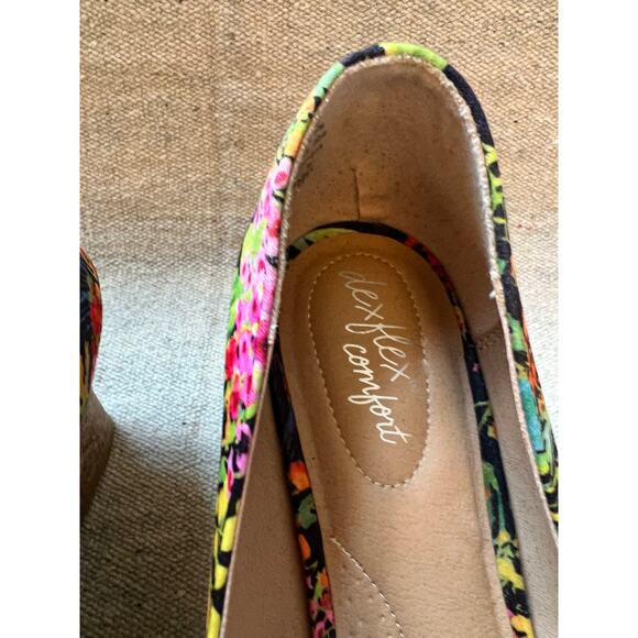 Dexflex Comfort Wedges Heels Sandals Women's 7 Tropical Colorful Beach Island - Picture 5 of 7